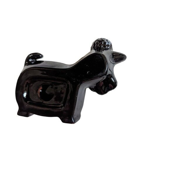 Vintage Poodle ashtray soap dish decor Redware clay black white red - Picture 4 of 6